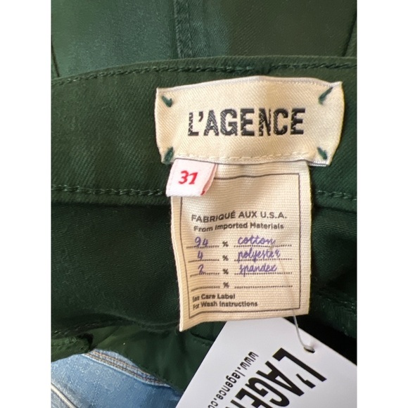 NWT L'AGENCE Margot Jean Moss Coated 31 - Picture 3 of 7